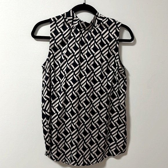 NWT OUI Satin Blouse - Camel/Black - Size 4 (EU 34) - Picture 3 of 10